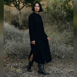 Good Alma Button Down Dress Black size Medium Eco-Concious Clothing